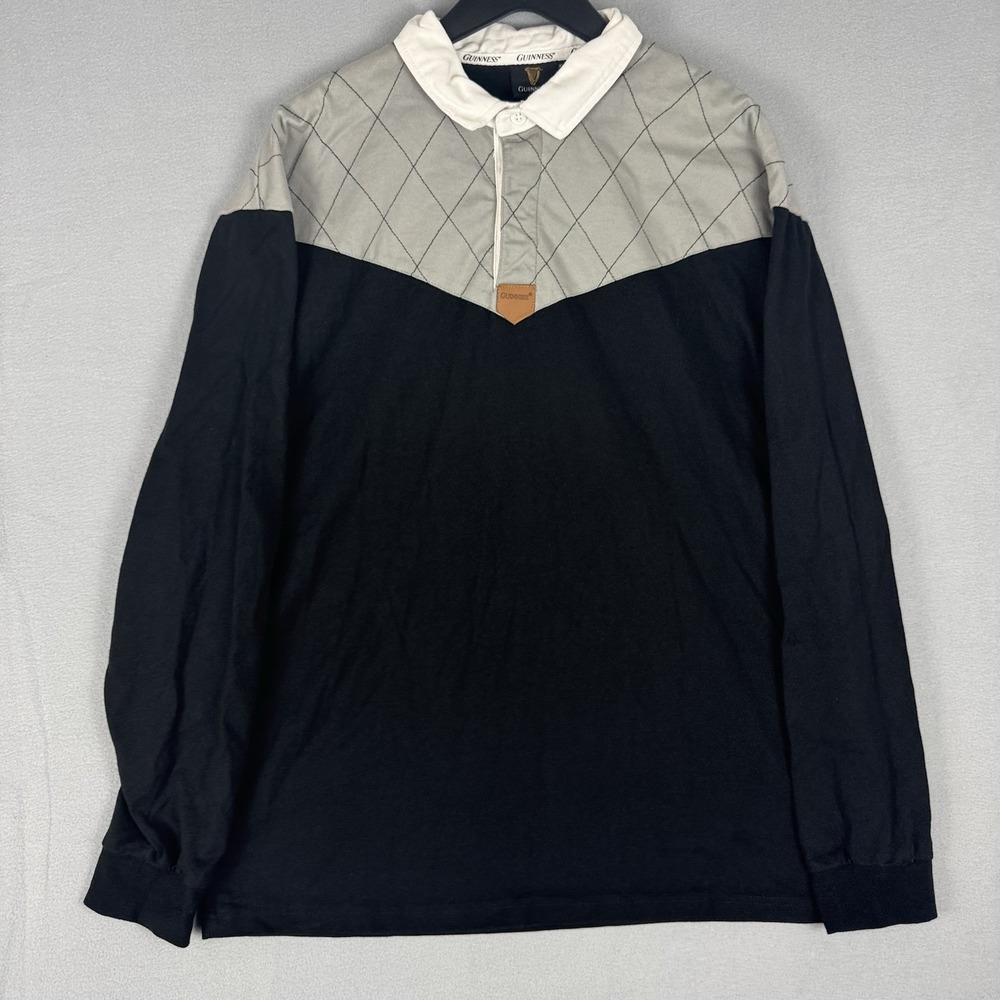 Guinness Rugby Shirt Polo Pullover Long Sleeve Mens XXL  Ireland Preppy Utility